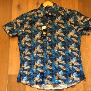 Men’s Bertigo Short Sleeve Button Down Shirt NWT